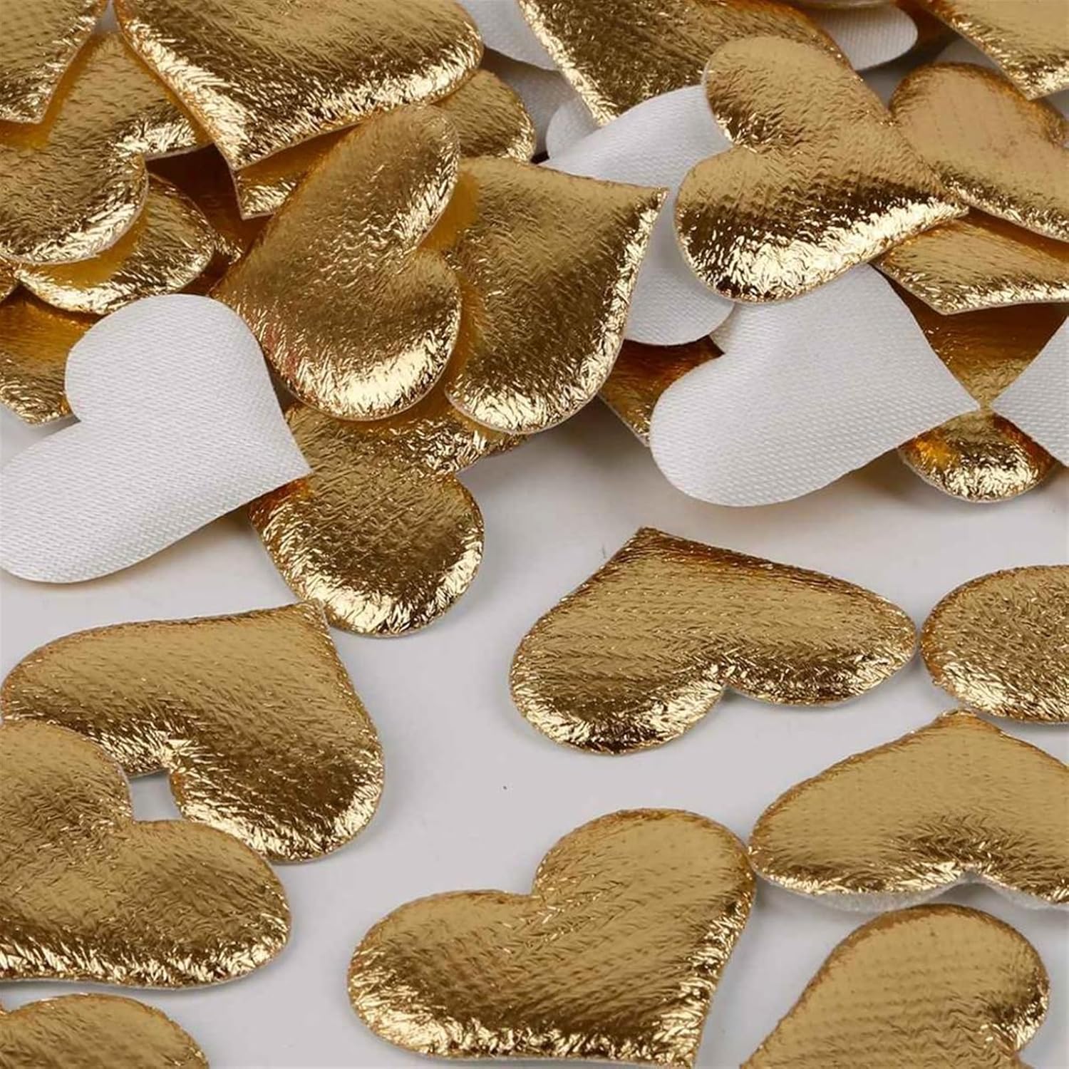 Party Decor Mix Color 100Pcs 2~3.5cm Sponge Heart Wedding Confetti Throwing Petals For Love Bride Valentine's Day Gift Party Room Decoration (Color : 35x25mm Gold)