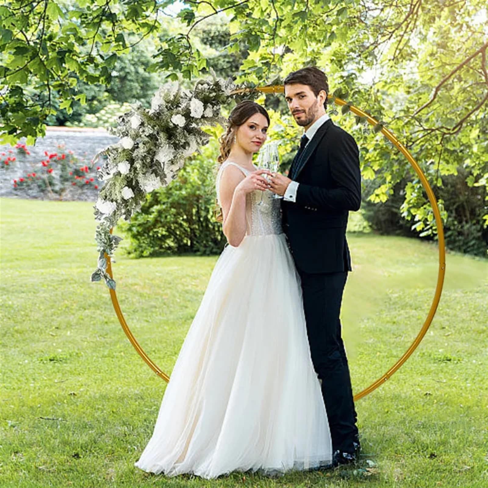 Kit d'arche de ballons ronds de 1 m/2 m, support de couronne de ballons, décoration de fête d'anniversaire de mariage, cadre de bricolage, arrière-plan Kit d'arche de Ballons(Golden,1m(39.37inch))