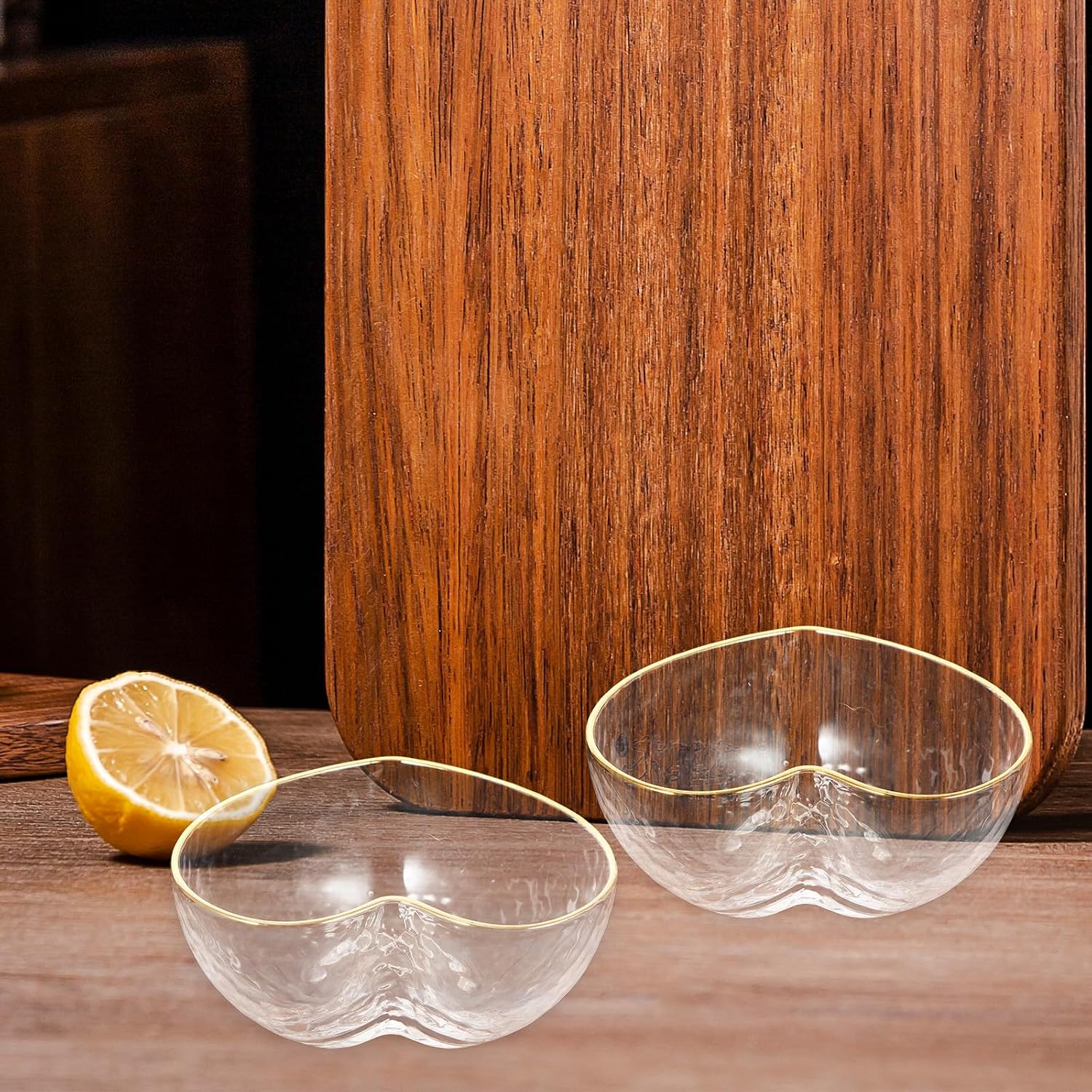 Crystal Glass Heart Bowl Snack for Serving Fruit Salad