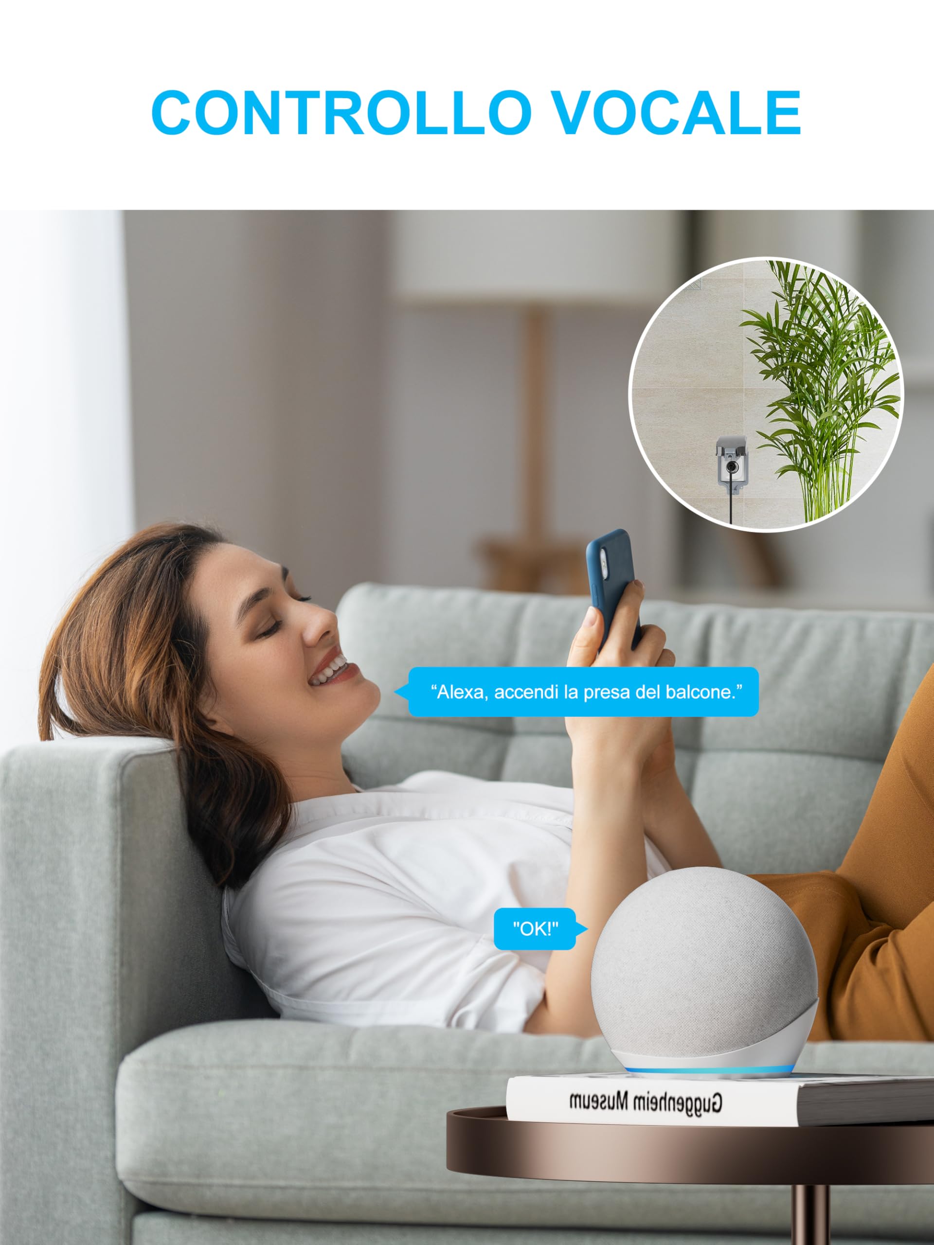 EIGHTREE Presa Intelligente per Centrale Elettrica da Balcone, Misurazione della Produzione di Energia di Mini-Impianti Fotovoltaici, Compatibile con Alexa e Google Home,16A 26680W