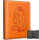 Douper Card Binder for Pokemon Cards, 9 Pocket 540 Cards Trading Card Games Collection Holder Book Folder with Side-Loading Sleeves (Orange)