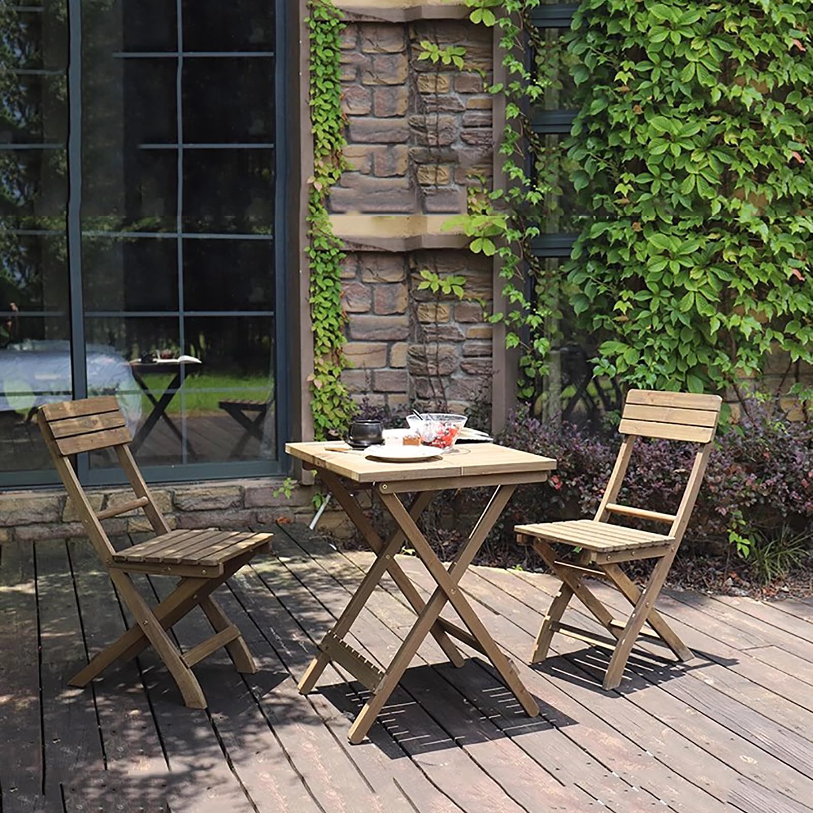 3 Piece Folding Patio Table and Chair...