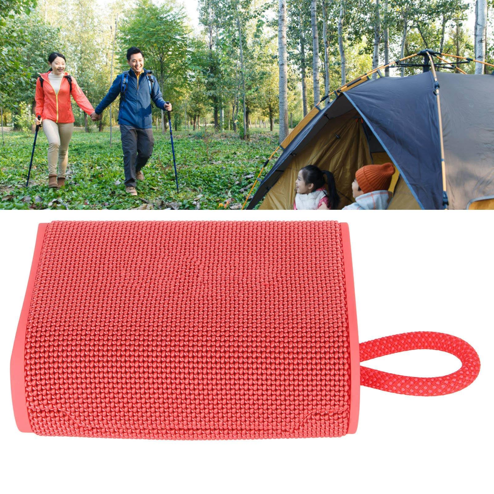 AMONIDA Altoparlante Bluetooth Wireless con Luce RGB e Riduzione del Rumore per Uso in Campeggio All'aperto Impermeabile IPX7 (rosso)