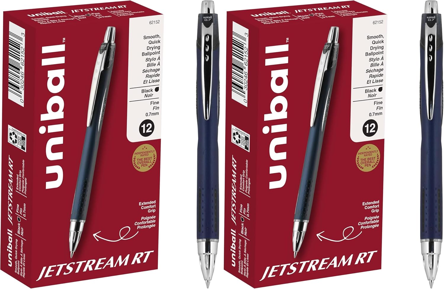 Uni-Ball Jetstream RT 12 Pack, 0.7mm - Black Ballpoint Pens - Wirecutter Best Pen, School Pens, Ink Pens | Ballpoint Pen, Colored Pens, Fine Point, School Supplies