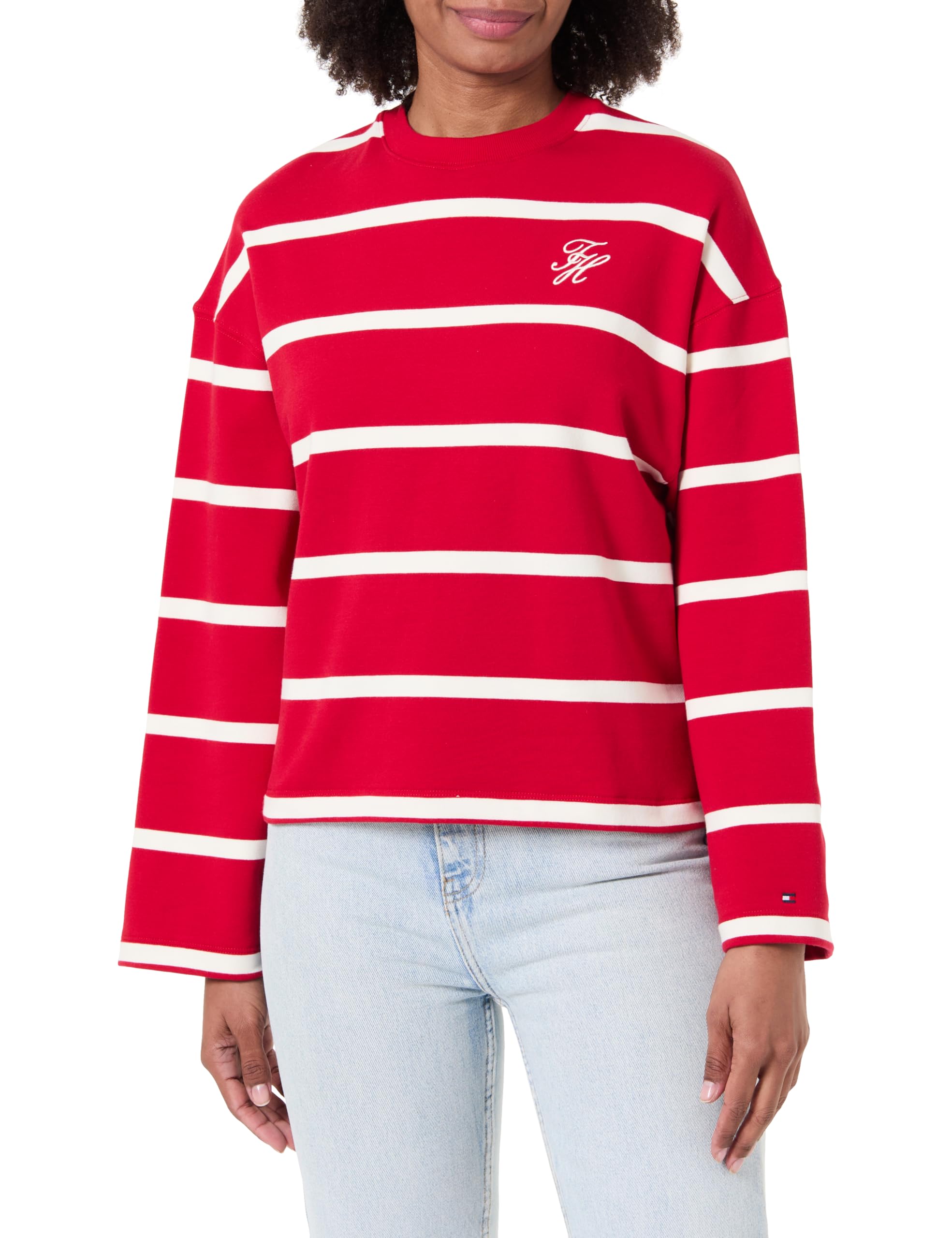 Tommy Hilfiger Damen Th Script Mdrn Terry Swtshrt Ww0ww48431 Pullover-Sweatshirt (1er Pack)