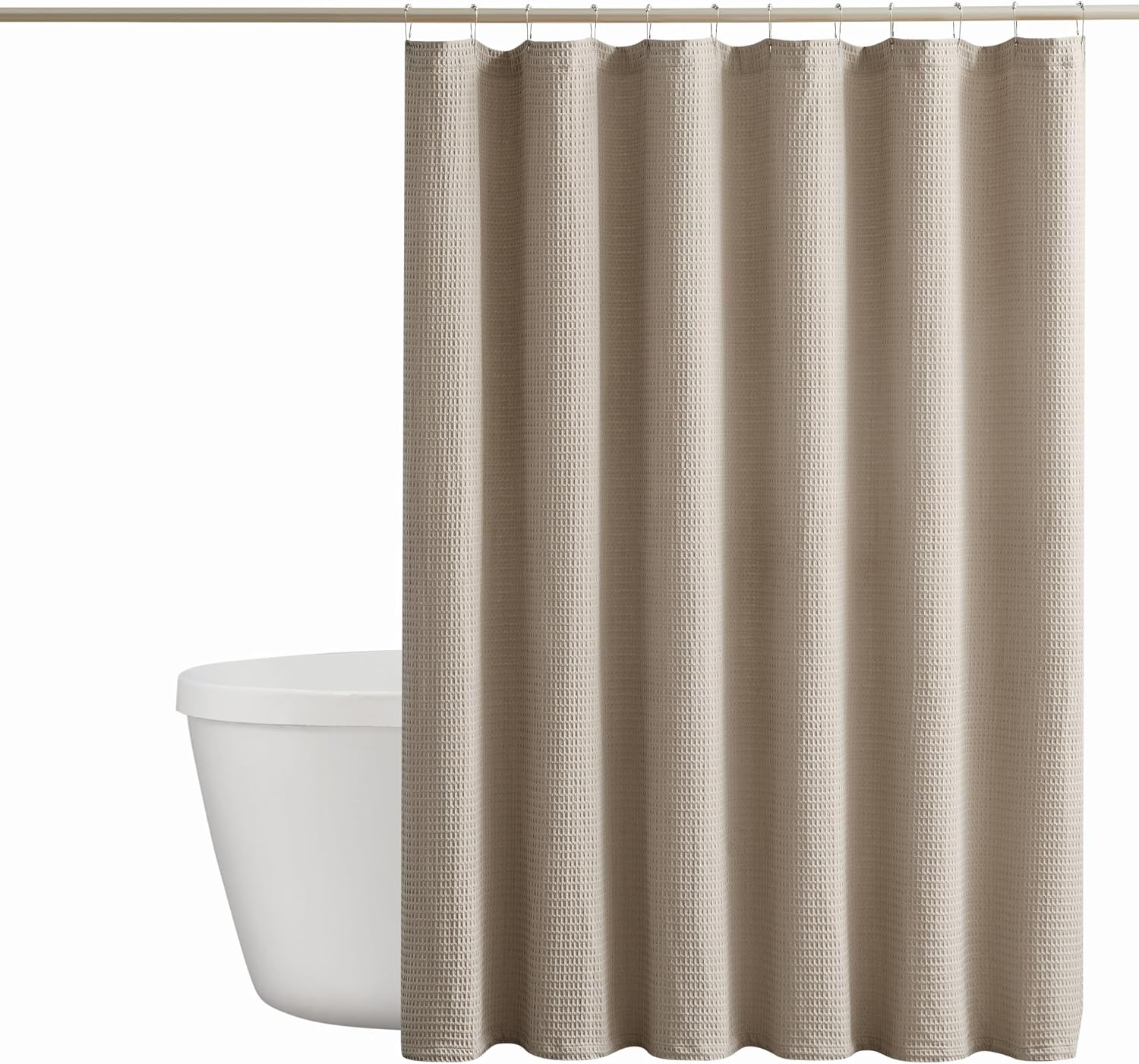 CANNON Heritage Cotton Waffle Khaki Shower Curtain