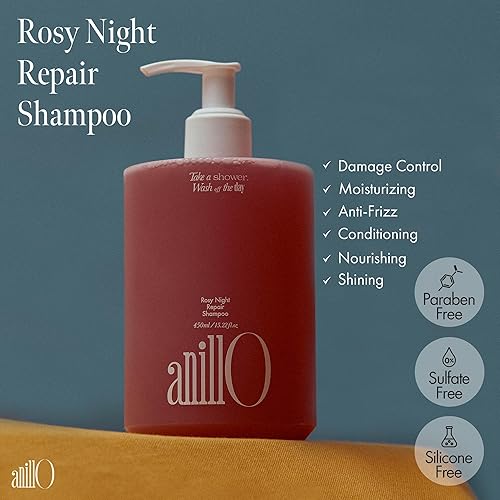 Miniatura 6 de ANILLO Rosy Night Repair Shampoo 15.2 fl oz  15.22 fl oz, champú vegano de reparación diaria con agua de rosas de damasco y complejo de ceramida