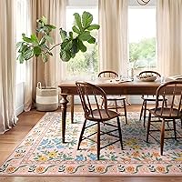 Vista 37 de Vintage Bohemian Entry Rug, 2x3 Small Entryway Rug Boho Kitchen Rugs Non-Slip Washable Indoor Door Mat, Distressed Floral Soft Accent Throw Rugs for
