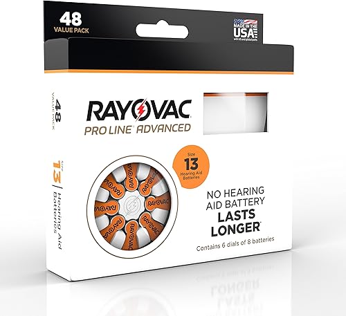 Rayovac MERCURY Free Proline Advanced - Baterías para audífonos de tamaño 13, total de 48 baterías