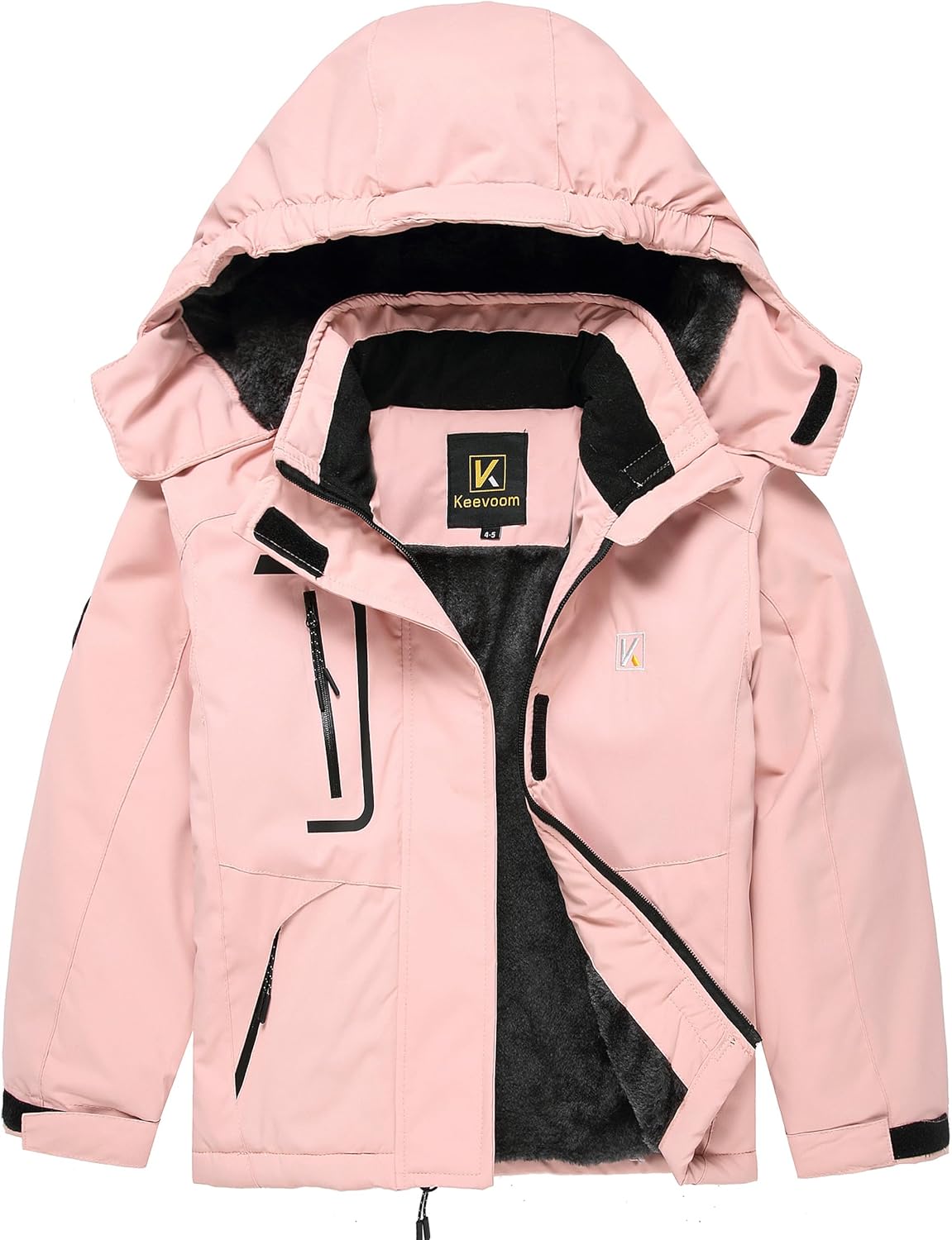 Keevoom Girl's Ski Jacket Winter Warm Thick Snow Coat Windproof Kids Outdoor Hooded Jackets
