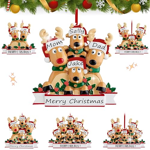 Personalized Reindeer Christmas Ornaments 2026, DIY Resin Elk Deer Family