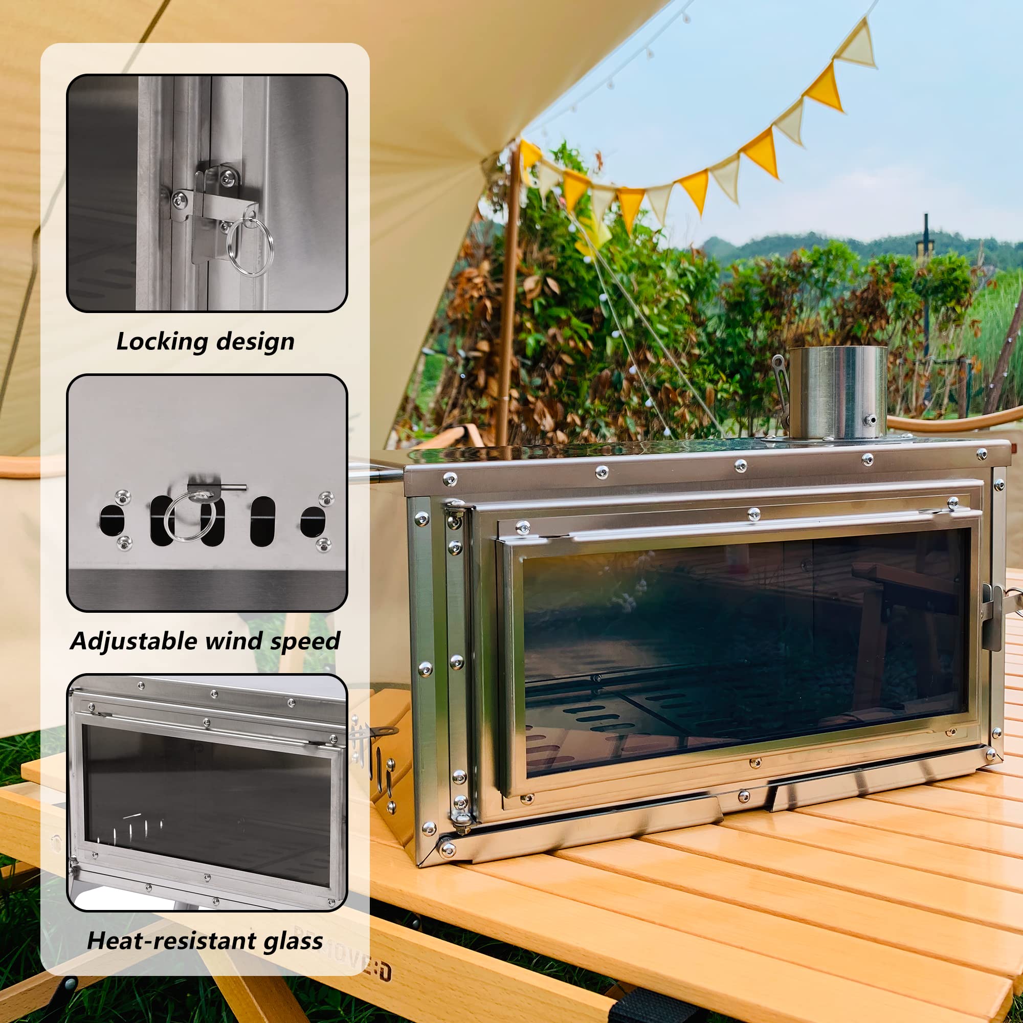 Grepatio Camping Tent Stove Portable Wood Burning Stove for Winter, Outdoor  Camping Stove with Chimney Pipeor for Tent, Shelter, Heating, Cooking, Ice  Fishing : Amazon.ca: Home