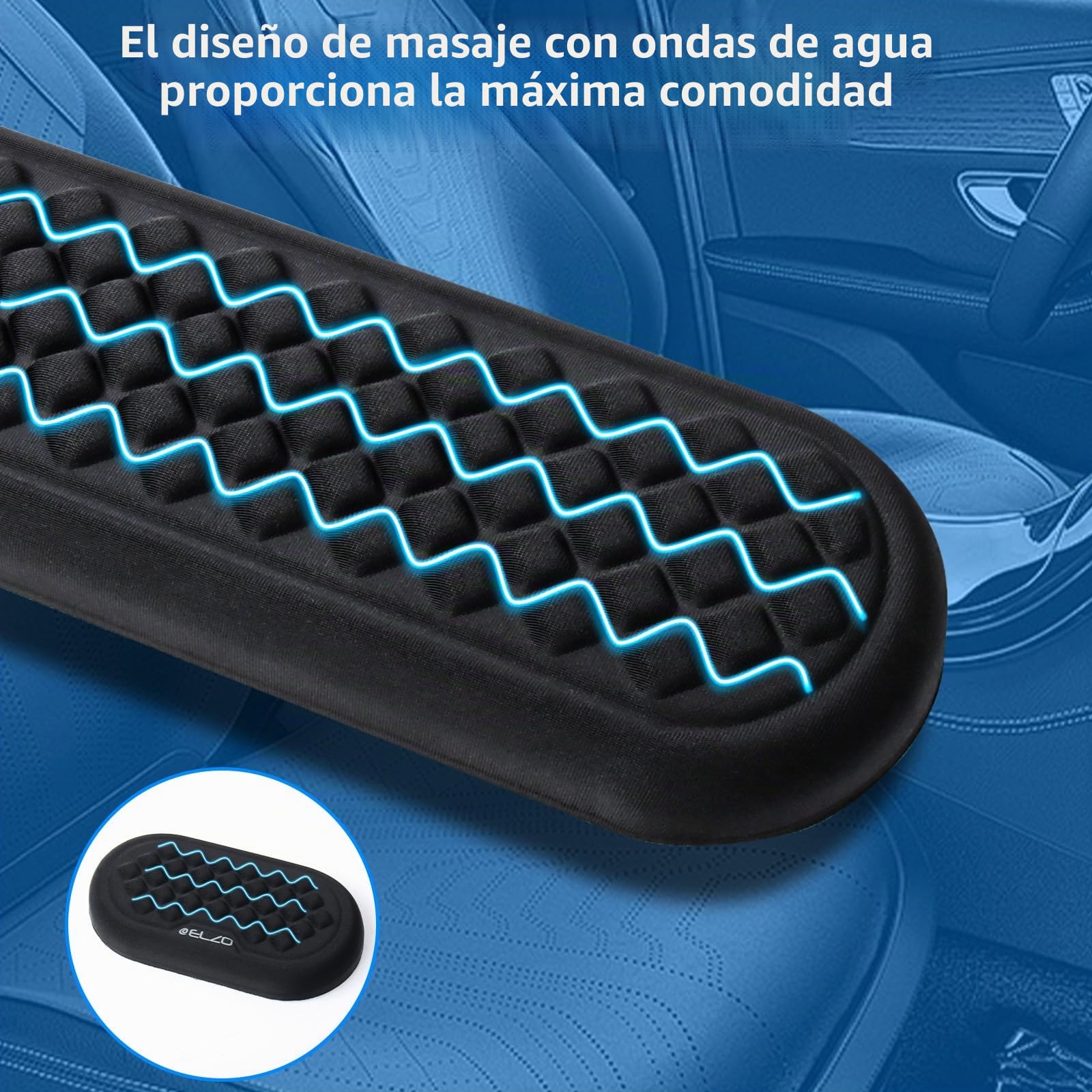 ELZO Reposamuñecas para Teclado y Ratón, Soporte de Muñeca de Espuma Viscoelástica, Almohadilla Ergonómica para Soporte de Muñeca, Reposamuñecas Antideslizante para Teclado de Computadora, Negro