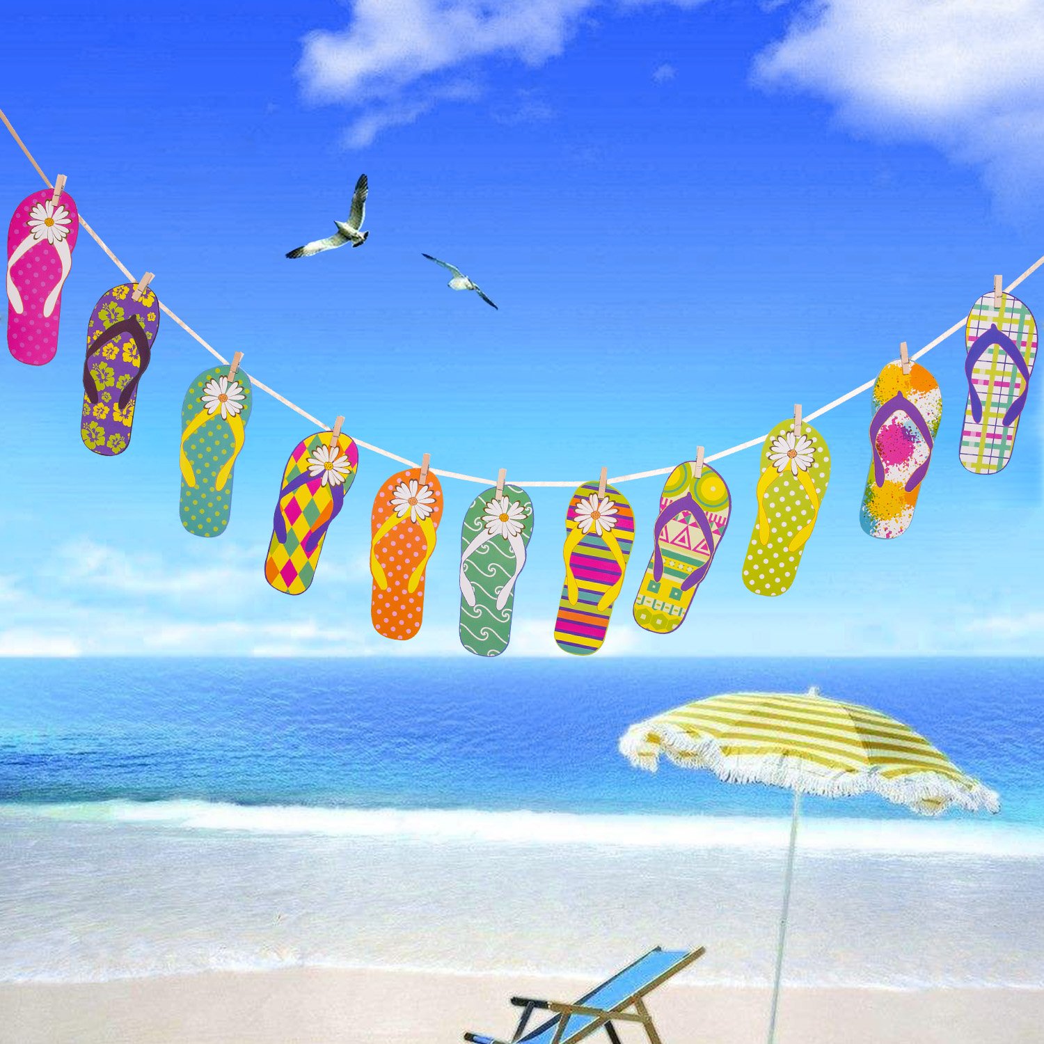 Achat HOWAF Hawaiian décoration Tropicale Garland en Forme de Flip Pas