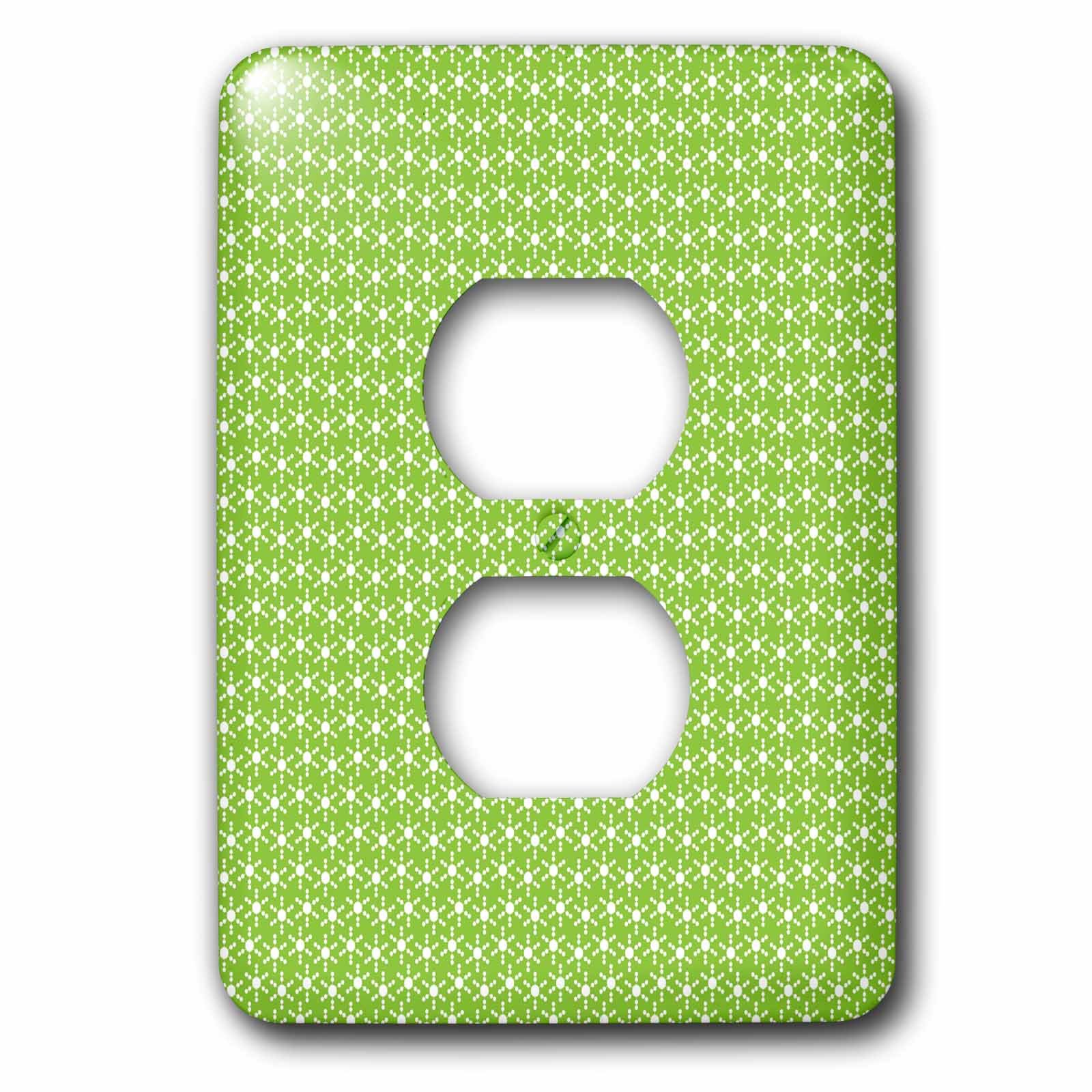 Motif flocon de neige vert et blanc 2 prises plaque de decoration murale 3dRose lsp_215674_6