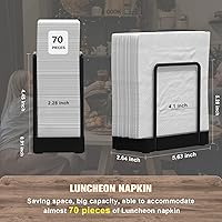 Vista 7 de Wican Servilletero para Mesa, Dispensador de Servilletas de Pie de Bambú e Hierro para Cocina Comedor Granja Cóctel Picnic Bar Soportes de Madera