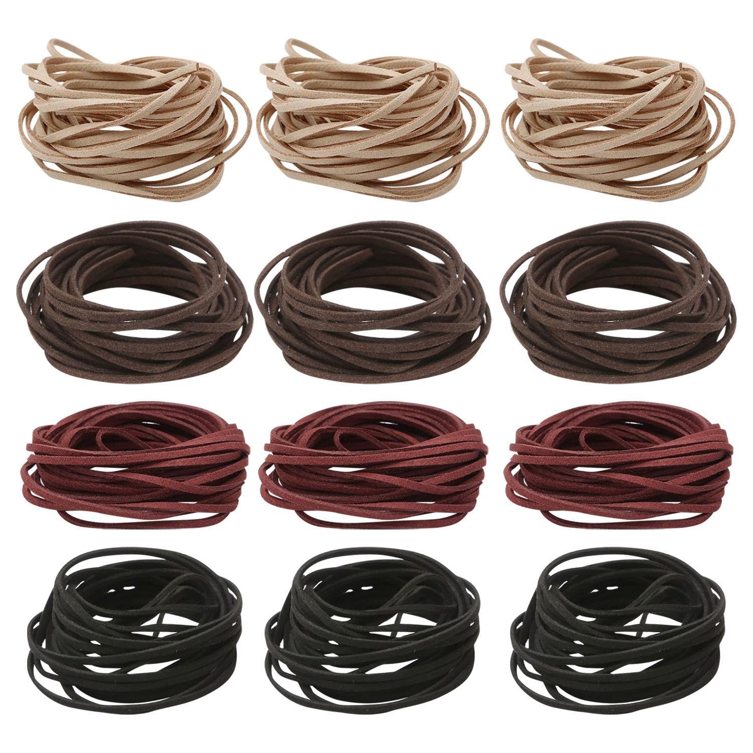 12 Pezzi Di Corda In Pelle Retrò, Materiale Per Gioielli Fai -Da -Te, Corda In Pelle Versatile Classica, Possono Essere Realizzati Con Bracciali, Collane E Lacci Delle Scarpe.
