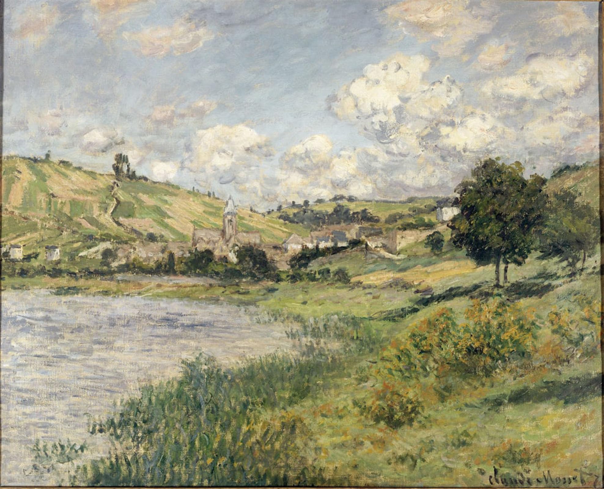 Toile paysage de Vétheuil Claude Monet de qualité musée pour décoration murale - 5