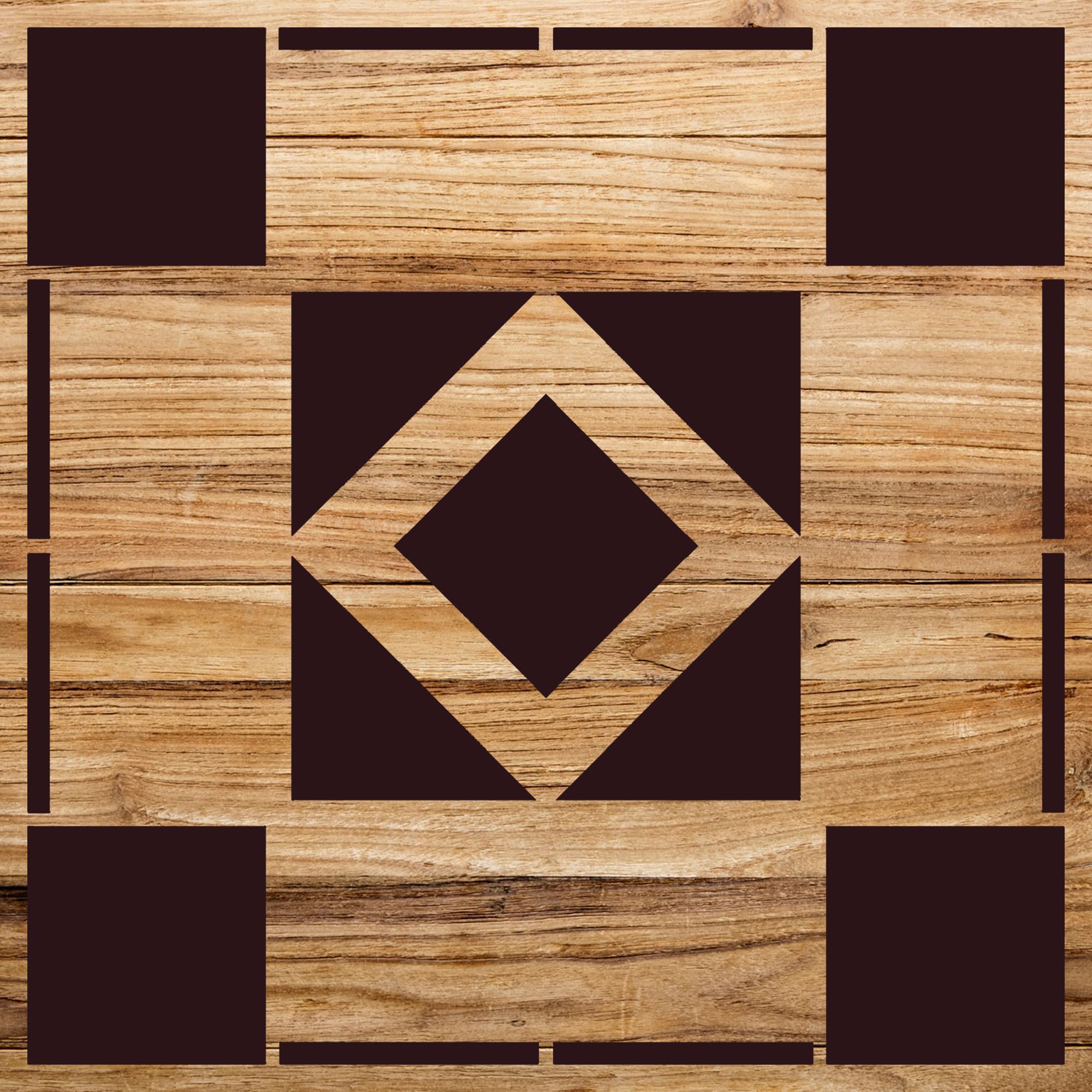 Block barn Quilt Stencil Pattern for Wood Signs and Home Decor, Reusable Mylar Template for DIY Craft Projects and Decorative Painting - Size A1 (23.4