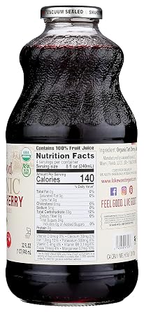Lakewood Pure Tart Cherry, Fresh Pressed, (32 Fl Oz (Pack of 6))