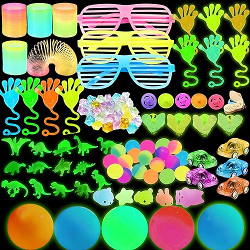 Surtido de 101 piezas de juguetes brillantes para recompensas de aula, juguetes a granel, juguetes de fiesta de cumpleaños, bolsas de regalo, caja