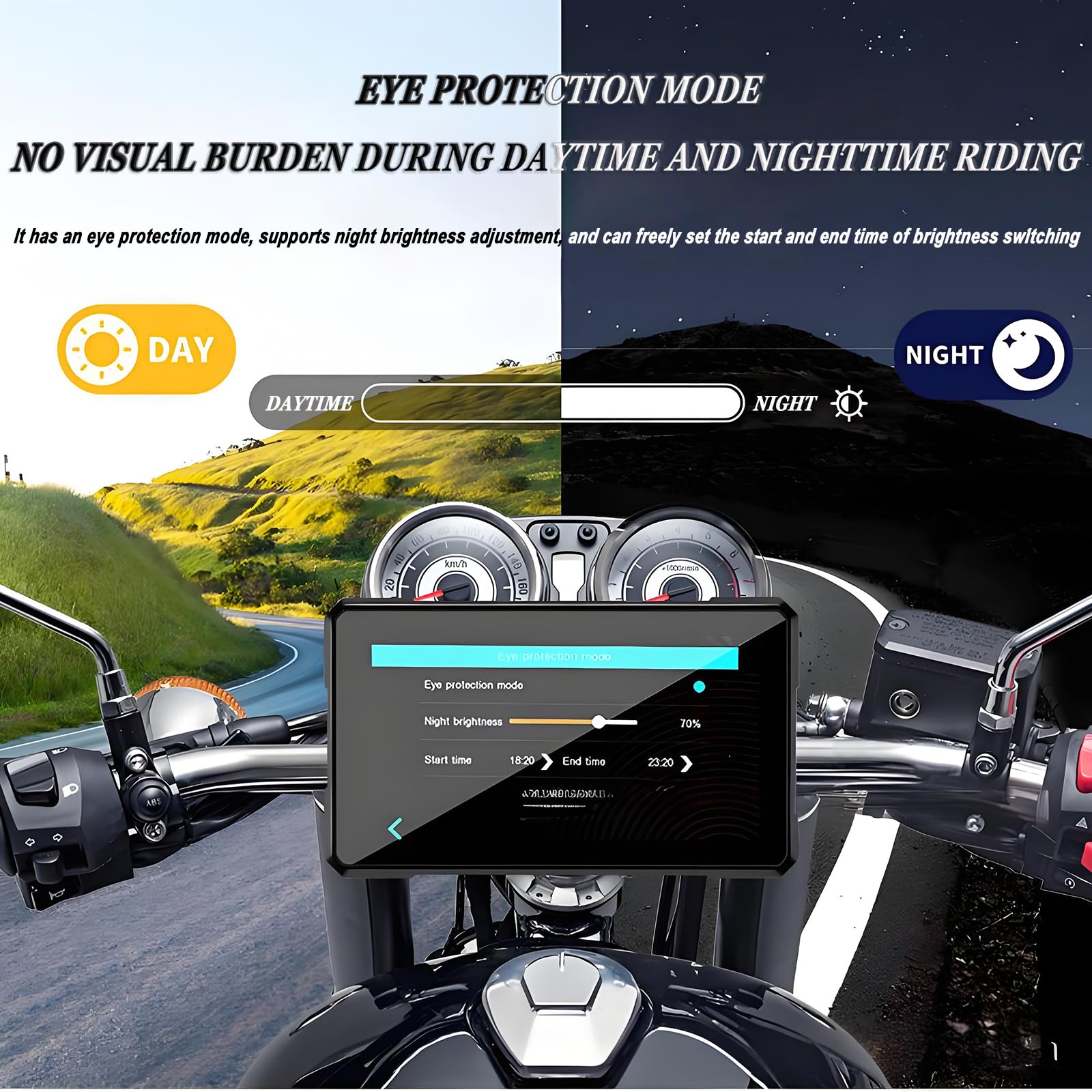 Écran Moto sans Fil CarPlay 5 Pouces pour Yamaha NIKEN 2018-2020 NIKEN GT, Portable Étanche D'affichage Écran avec Enregistreur de Conduite, Support Universel Guidon
