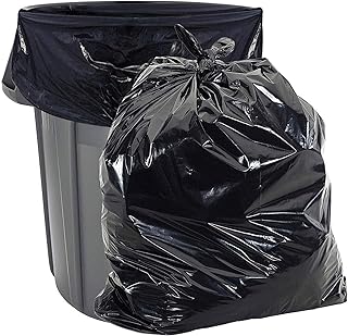 Aluf Plastics 20-30 Gallon 2 MIL Black Heavy Duty Garbage Trash Bags - 30