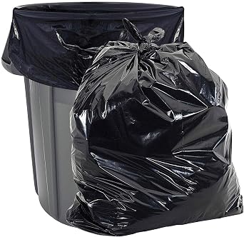 Aluf Plastics 50-55 Gallon 2.3 MIL Black Heavy Duty Garbage Trash Bags - 36" x 58" - Pack of 100 - For Contractor, Industrial, Institutional, Commercial