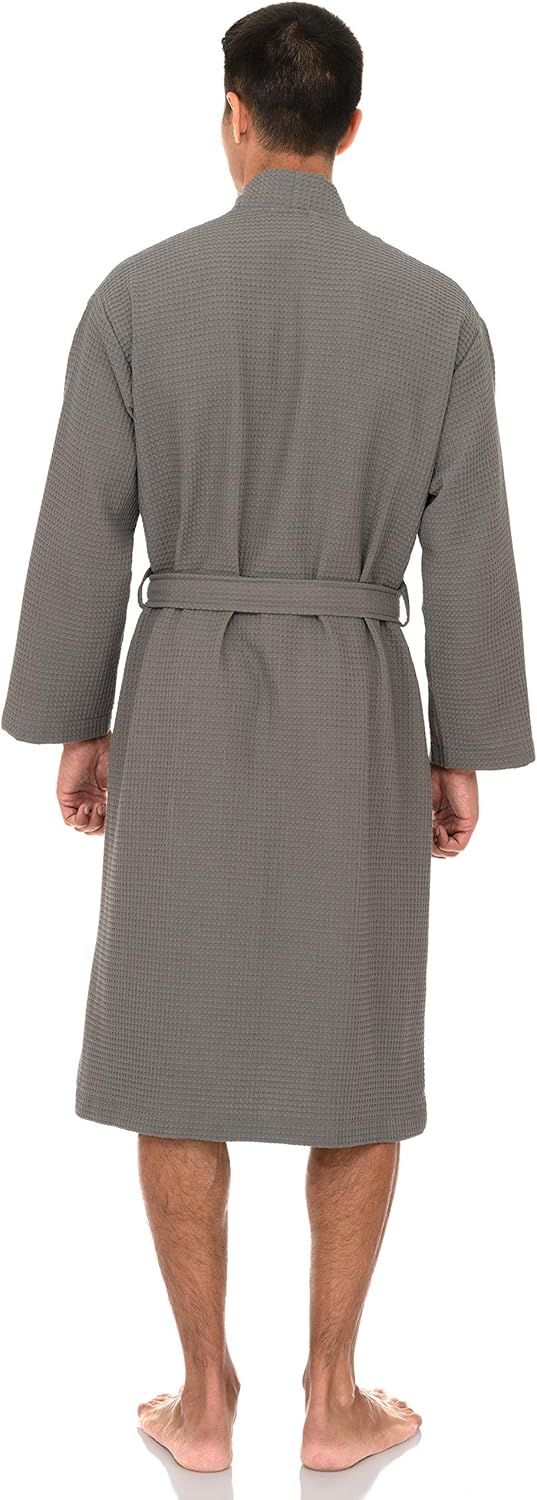 TowelSelections Mens Robe, Waffle Spa Bathrobe, Soft Kimono Bath Robe