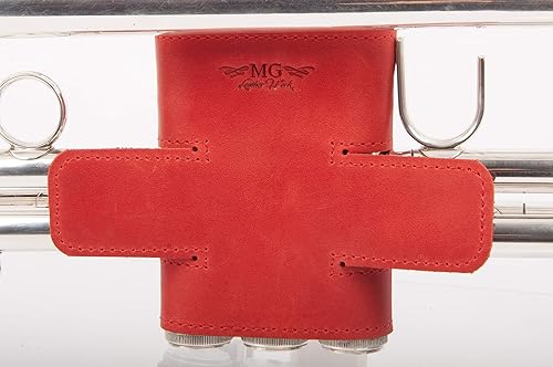 Vista 90 de Protector de válvula de trompeta de cuero genuino de protección y comodidad (guardia, negro)