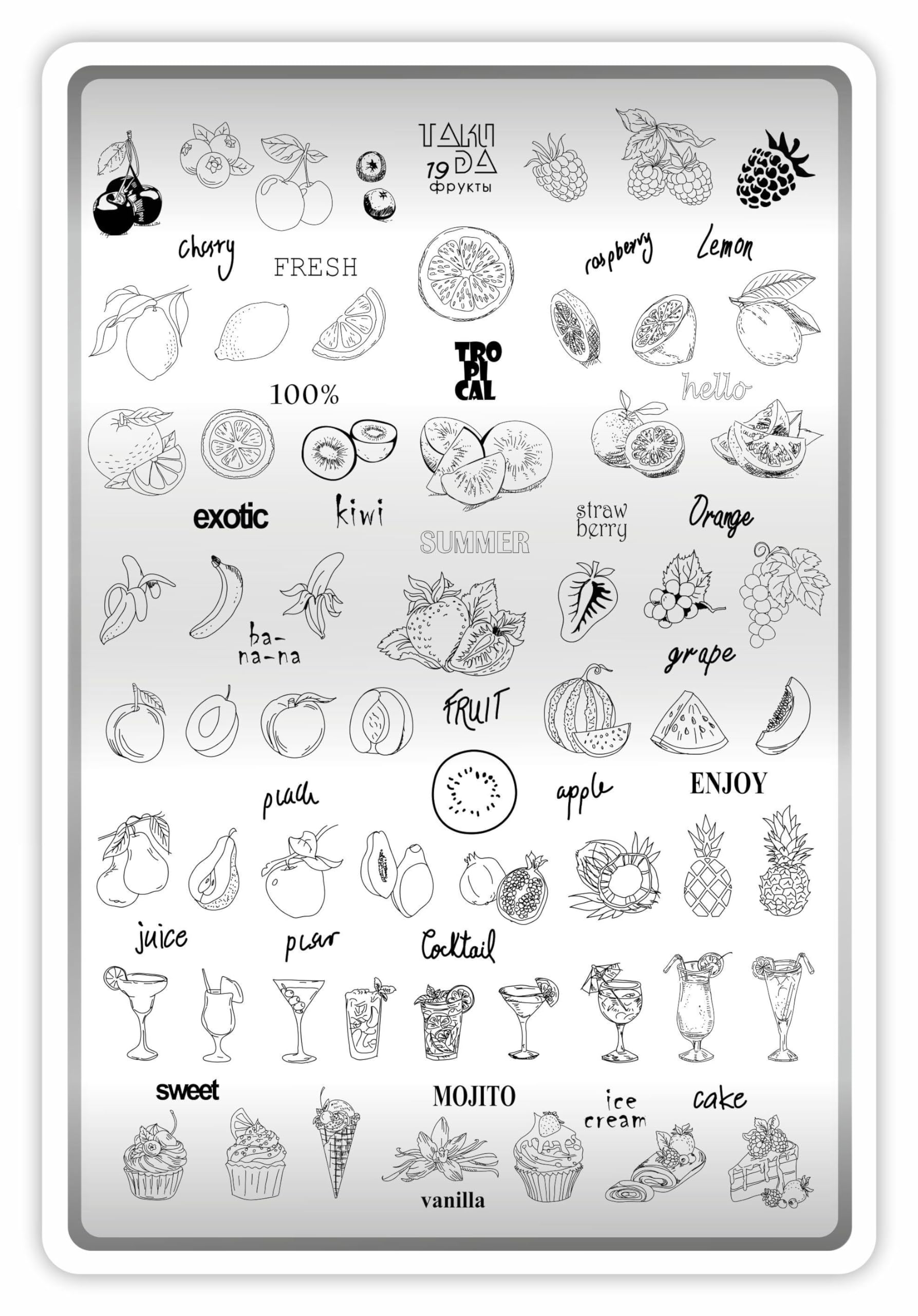 Takida Stamping Baskı Plakası XL Meyve 19
