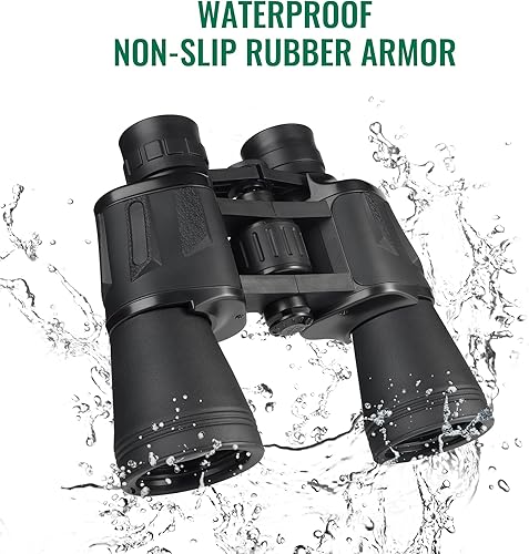 Miniatura 6 de Yomuse Prismáticos HD de 10 x 50 para adultos y niños, binoculares compactos de visión grande con visión clara de poca luz, impermeables,