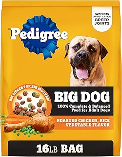 Pedigree Large Breed Dry Dog Food, Roasted Chicken, Rice and Vegetable Flavor, 16 lb. Bag