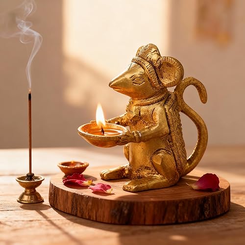 Miniatura 7 de GURU JEE Latón Diya Deepak para Puja Aarti Regalos Mechas de aceite Ghee Lámparas Deepam Deep Mandir