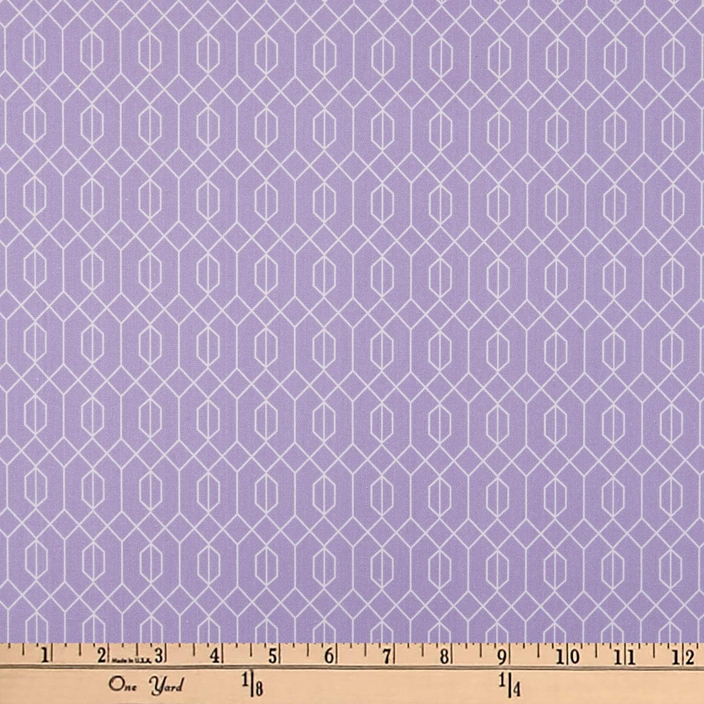 Michael Miller Elderberry Flower Fairies Elderberry Geo Lavender, Quilting Fabric by