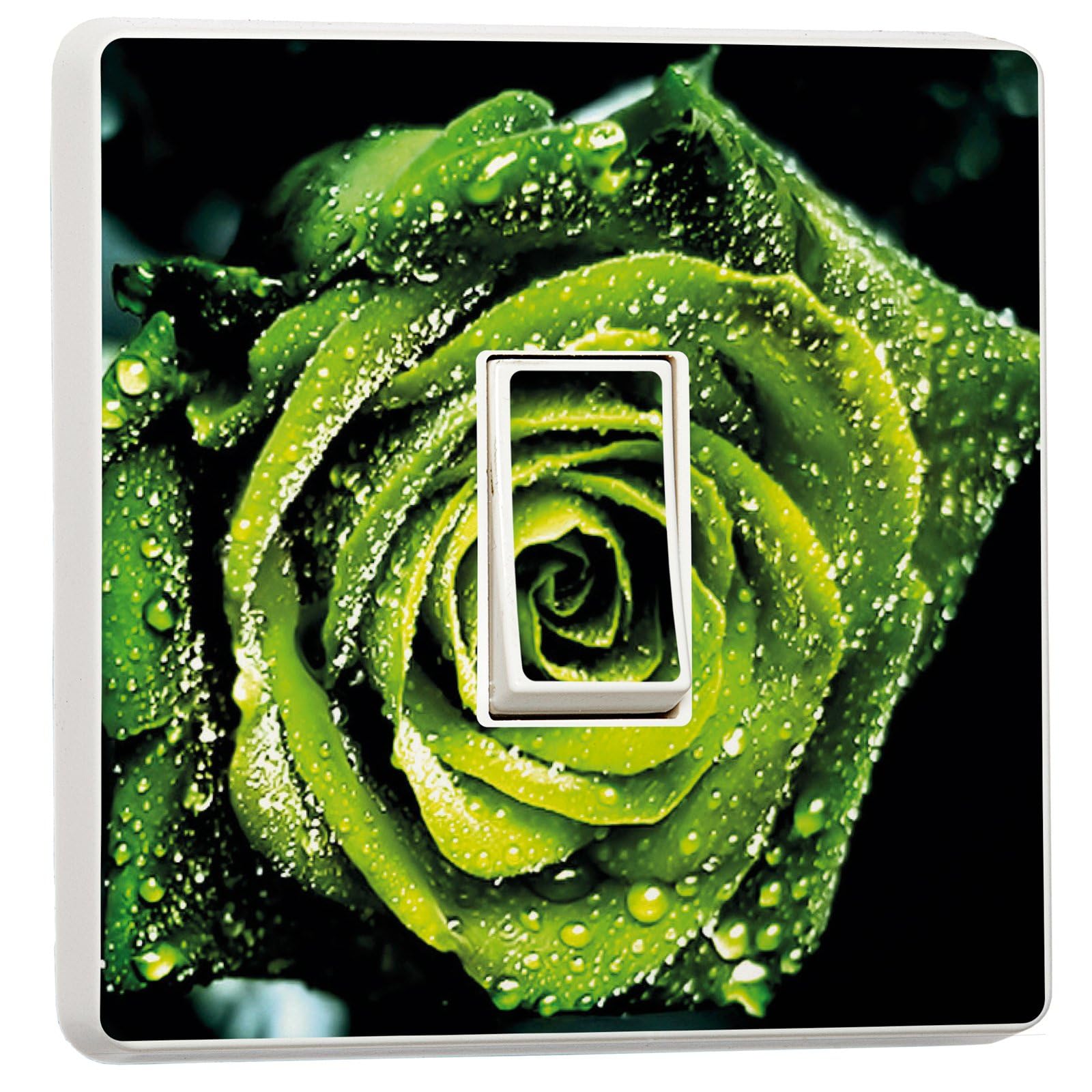 Stika.co Green Pack Of 2 Rose Design - Light Switch Decoration Stickers - Floral Designs - Generic Single