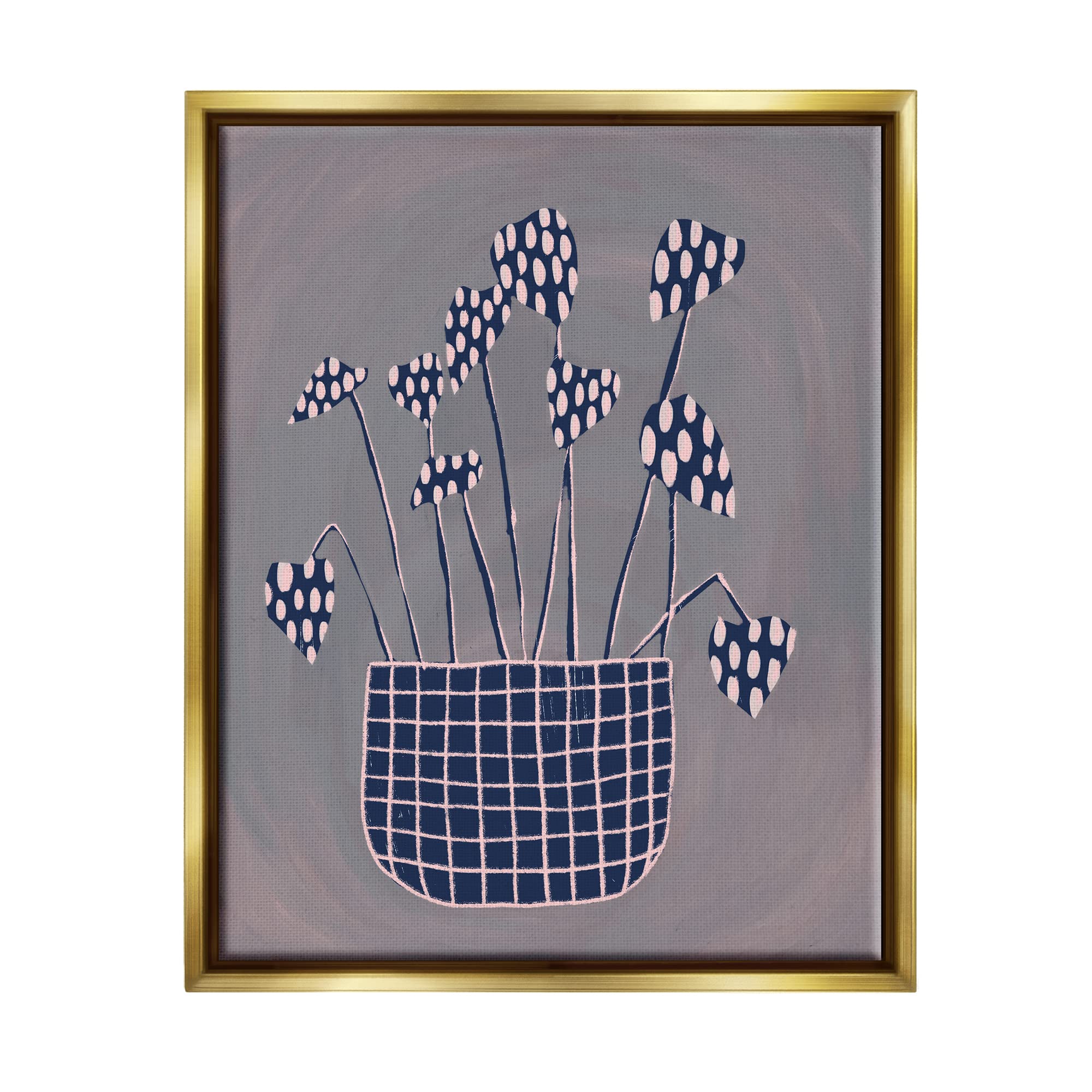 Stupell Industries Spotted Plant Leaves Floral Patterned Framed Floater Canvas Wall Art, Design by Birgit Maria Kiennast