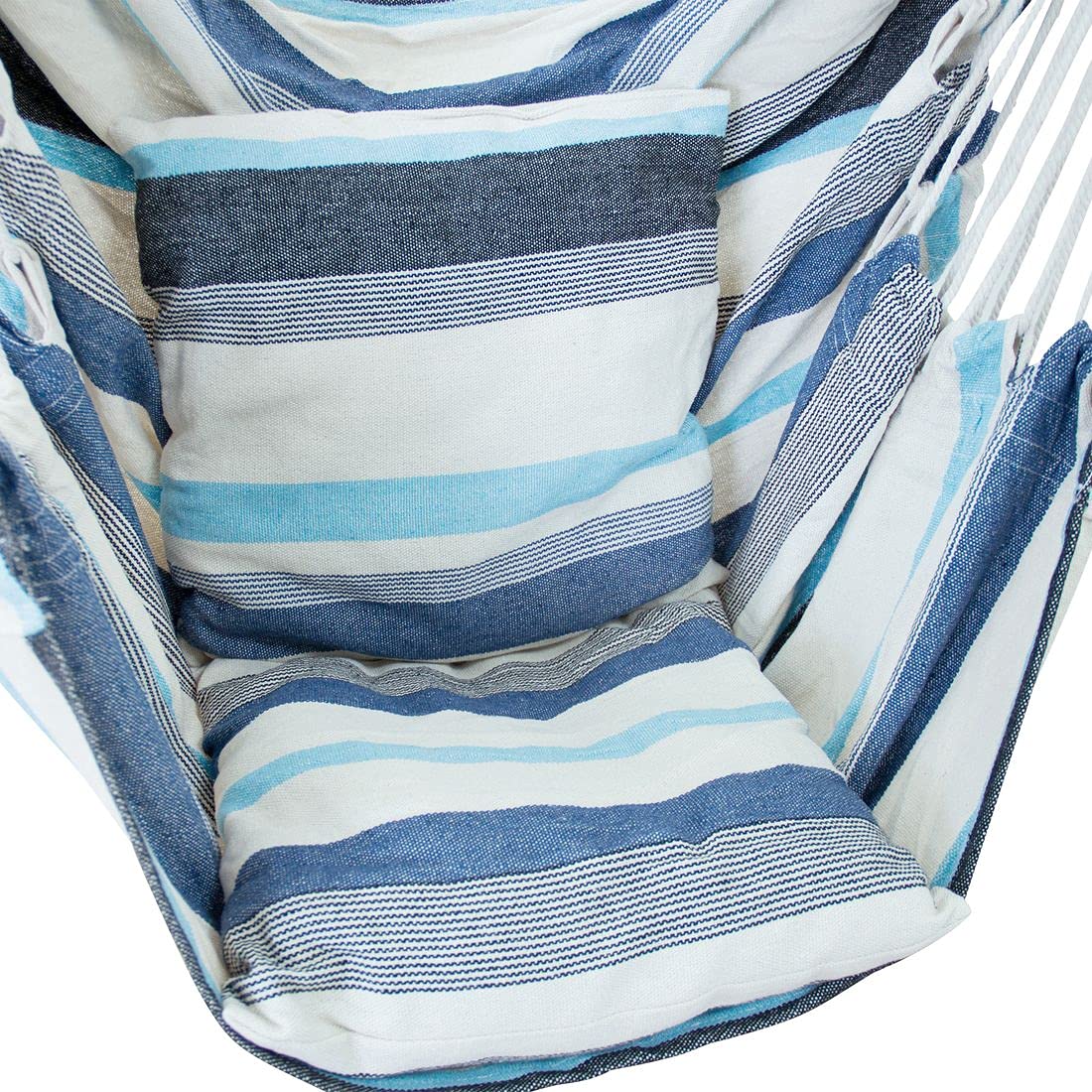 yourGEAR Lombok - Hängesessel mit 2 Kissen - Sitz-Hängematte - Farbauswahl Smaragd (Grün) oder Aqua (Blau) - max 240 kg Labor geprüft - Hängesitz Hängeschaukel 360° Swing Chair [Aqua]