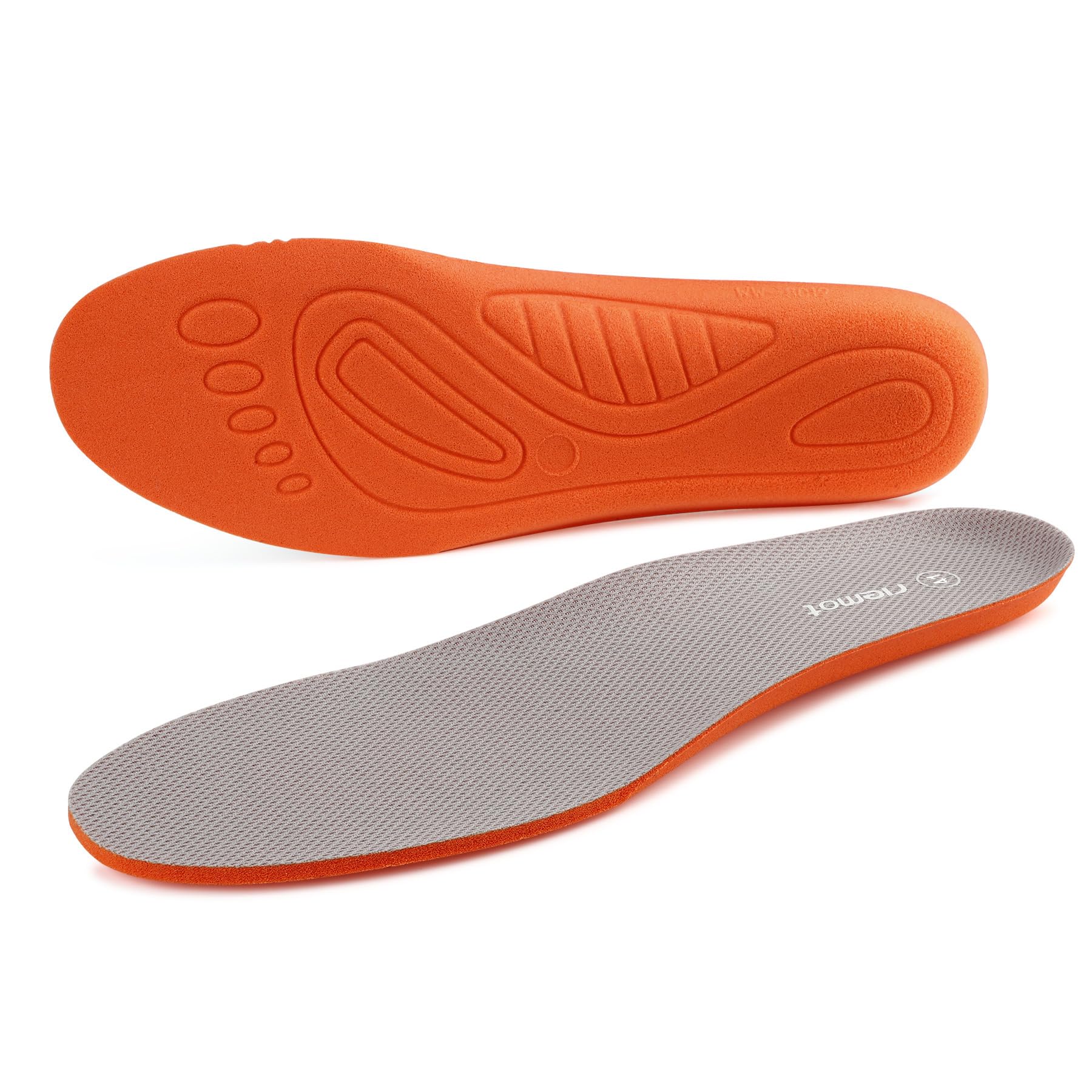riemot Solette Scarpe Uomo Donna,Solette Sportive per Assorbimento Degli Urti e Ammortizzazione,Solette Memory Foam Supporto Arco Suole Scarpe,Inserti per Scarpe Traspirante di Ricambio,Grigio,38 EU