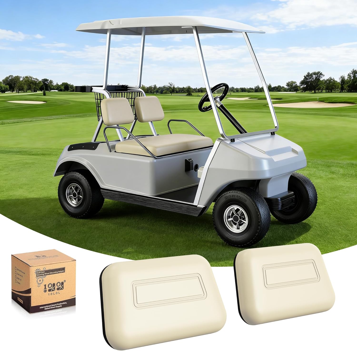 10L0L 2-Pack Front Seat Backrest Compatible with 1979-2000.5 Club Car DS Golf Cart, Replacement Seat Back Cushion Assembly