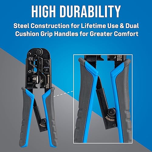 Miniatura 6 de Jonard Tools UC-4569 Herramienta modular de corte, tira y prensado todo en uno 6 en 1 para video, telecomunicaciones, comunicación de datos y más,