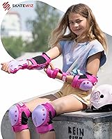 Vista 4 de SKATEWIZ Juego de almohadillas de protección para patineta para niños y adultos - Smash - Almohadillas para patines [6 piezas] con protectores