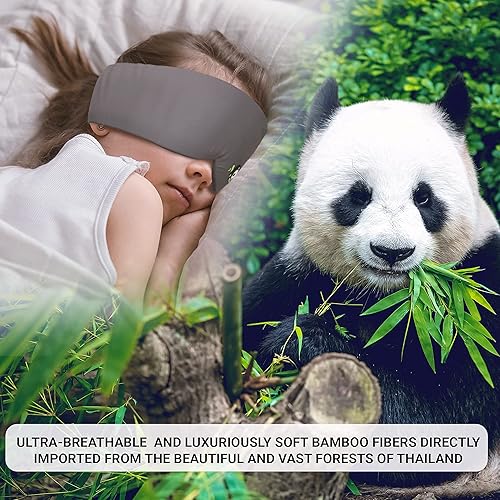 Miniatura 4 de Sleepy Panda - Máscara de bambú para dormir, lujosamente suave y ligera, transpirable, máscara de protección para ojos secos 100% opaca, lo mejor