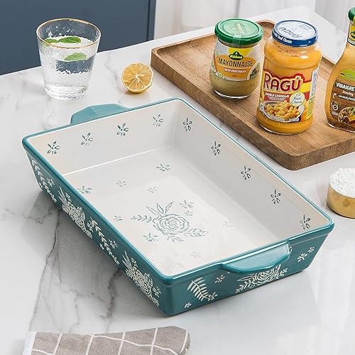 Miniatura 13 de Wisenvoy Platos de cazuela para horno, plato de cerámica, cacerola de lasaña, platos para hornear para horno, juego de platos para hornear 3-PCS