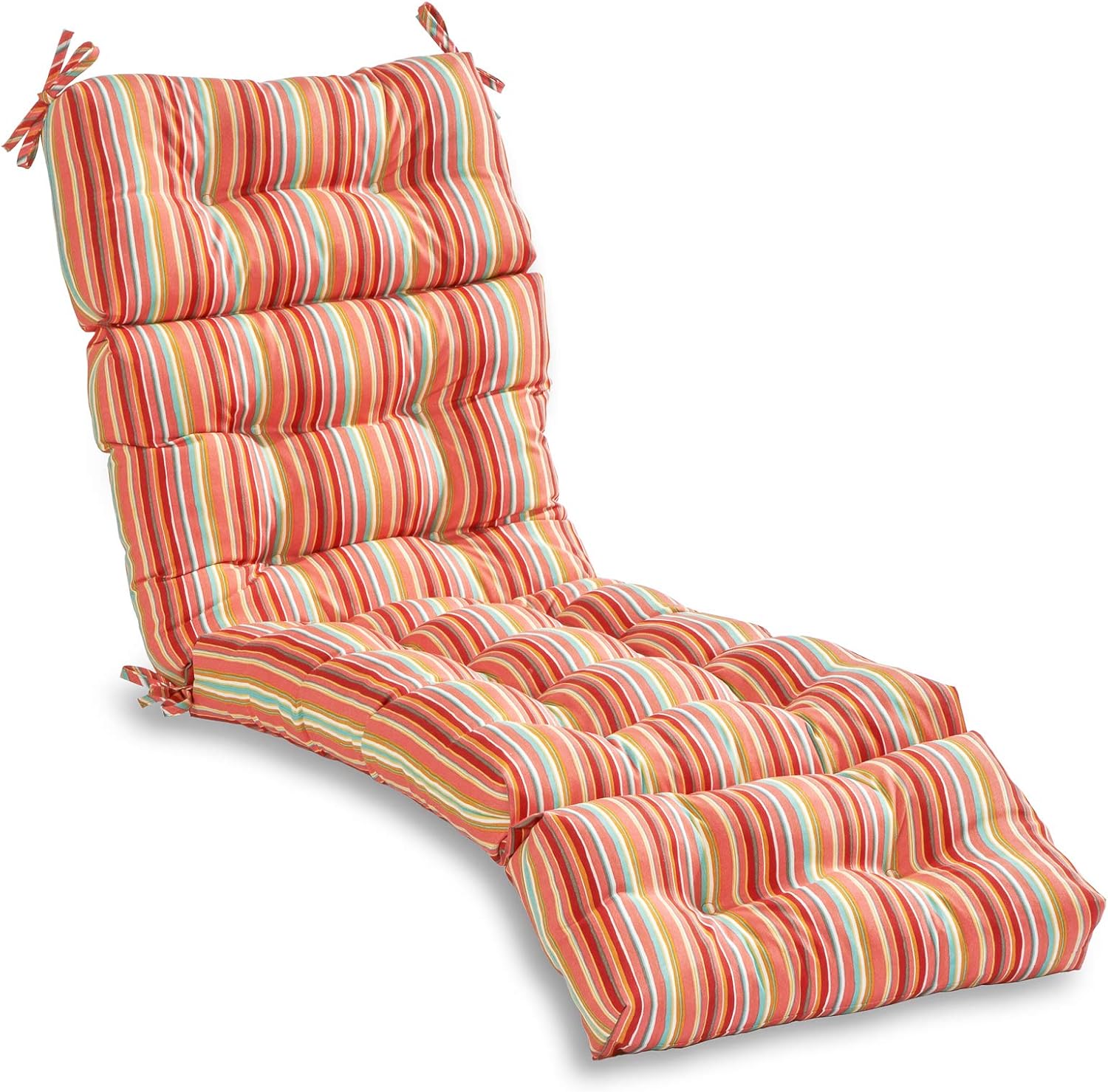 South Pine Porch Outdoor 72x22-inch Chaise Lounge Chair Cushion, Watermelon Stripe