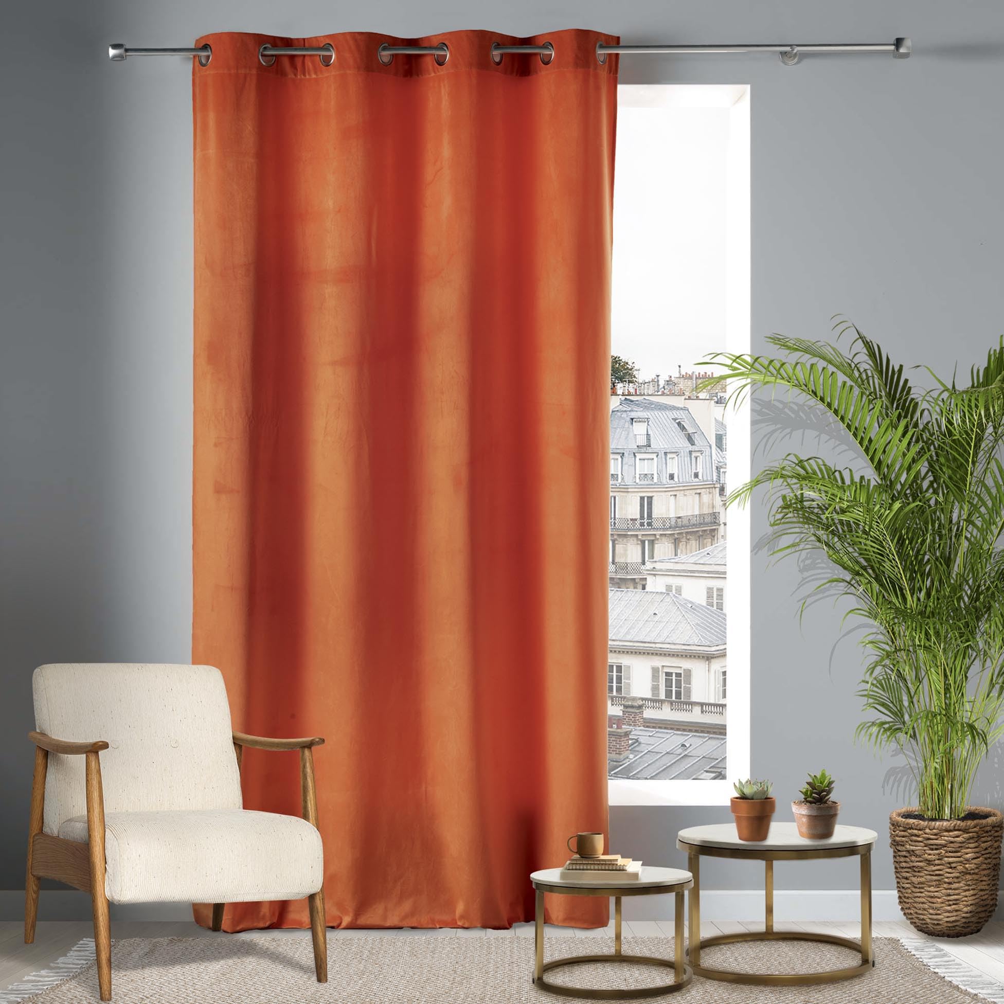 Douceur d'Intérieur 1622788 - Tenda con occhielli, in voile di poliestere stampato, motivo
