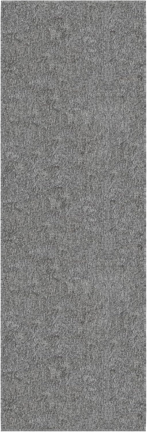 Ottomanson Door Mat Indoor Entryway Runner Rug – Non-Slip Durable Low-Pile Runner with Stain-Resistant Surface, 20" x 59", Gray