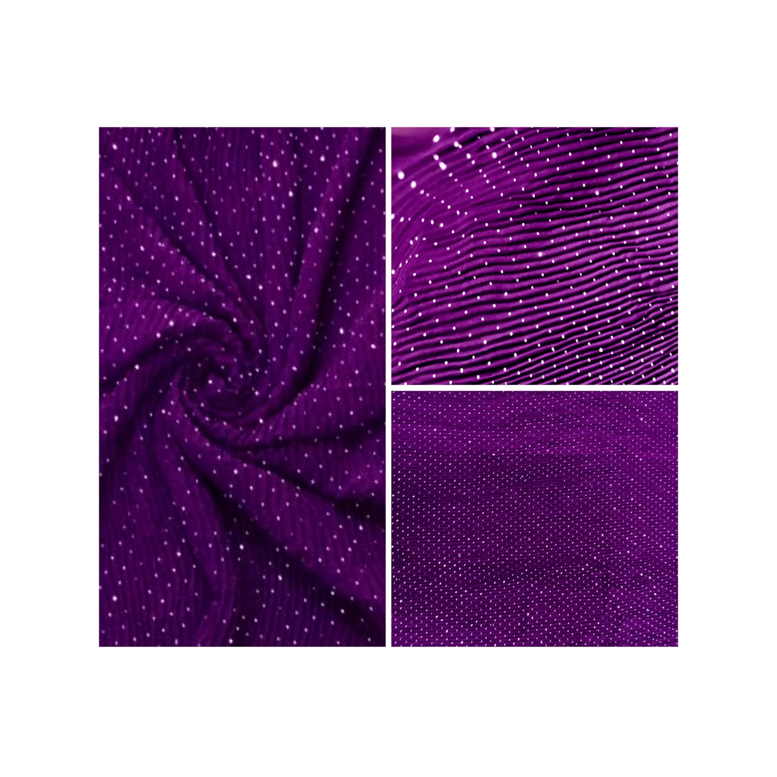Georgette Fabric - Purple Colour | HIGH Premium Crush | Stone Work | Ideal for Plazo Suits, Blouses, Sarees, Kurtis & More | Suitable for Women, Men and Kids (1 Meter)-image-25