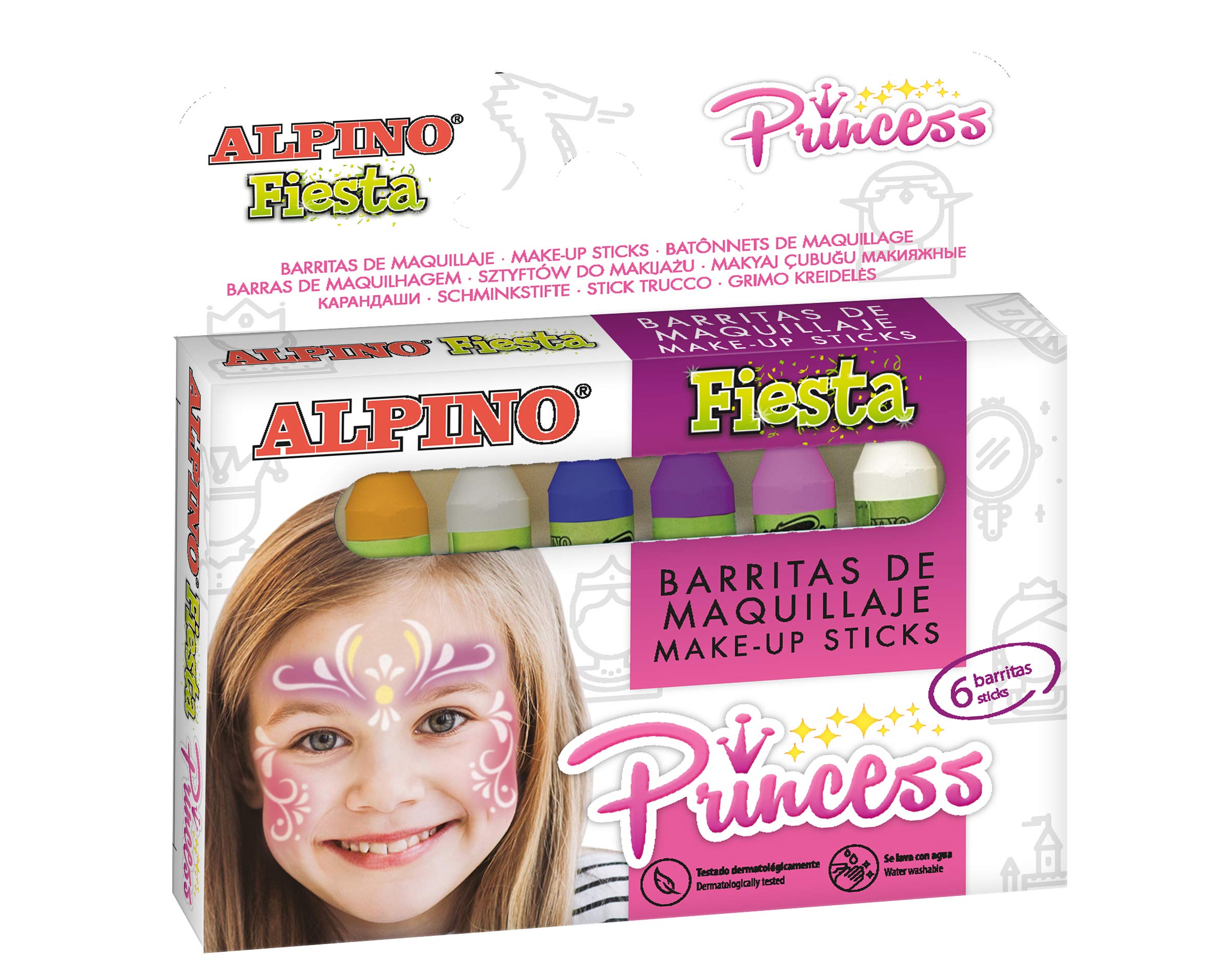 Barra maquillaje alpino estuche de maquillaje princess 6 colores