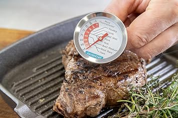 KitchenCraft KCMEATTH Meat Thermometer Probe with Cooking Guide, Stainless Steel, Silver